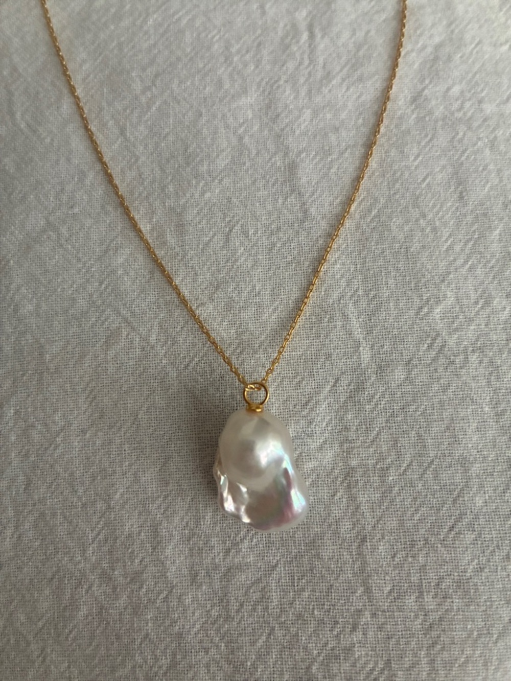 Natural Baroque Pearl Necklace | High Luster Minimal Gold Necklace